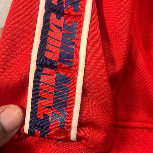 Nike Kids Red Track Jacket 4T RetroSport Y2K Athletic Zip-Up Tape Sleeve Boy - Picture 4 of 8